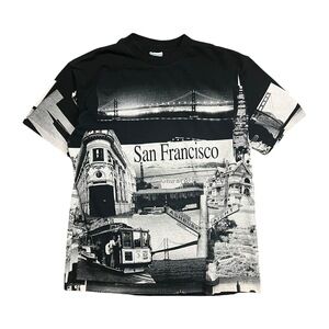 Vintage San Francisco Robin Samuel All Over Print Photo Collage T-Shirt - XL